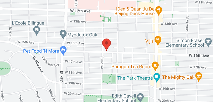map of 402 789 W 16TH AVENUE